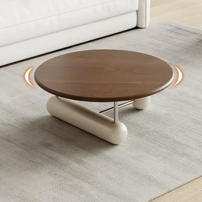 Table basse ronde en bois pour chambres à coucher