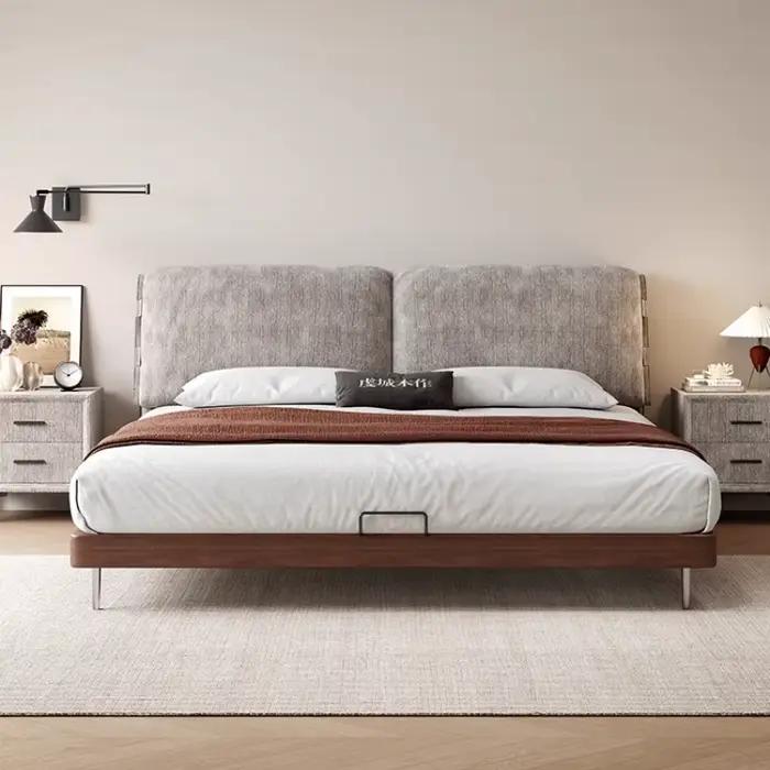 Cadres De lit rembourrés en bois plate-forme pleine taille tête De lit moderne dormir Cama De Lujo Para dortoir meubles De chambre