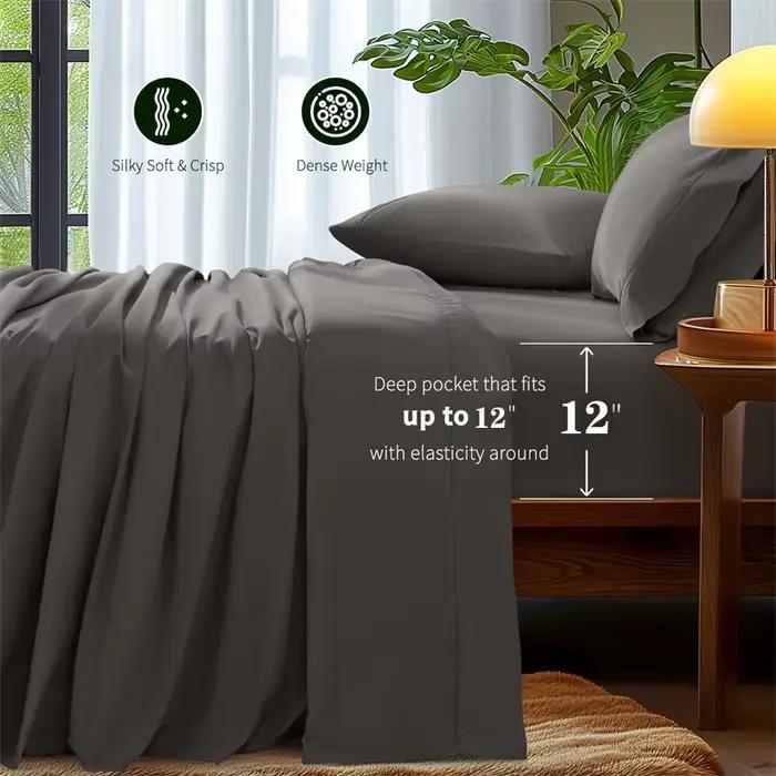 Parure de draps en coton égyptien biologique 800 fils/cm² pour lit simple