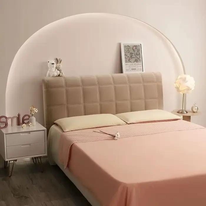 Housse de tête de lit matelassée en velours épais