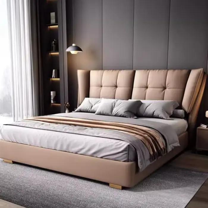 Tête de lit design nordique unique avec support de jambe de lit