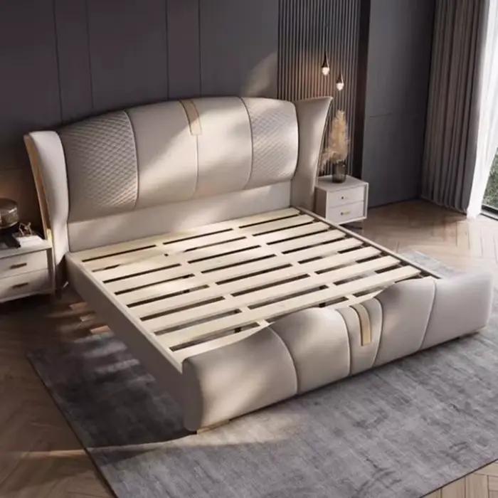 Lit de luxe rembourré 200x220cm avec cadre