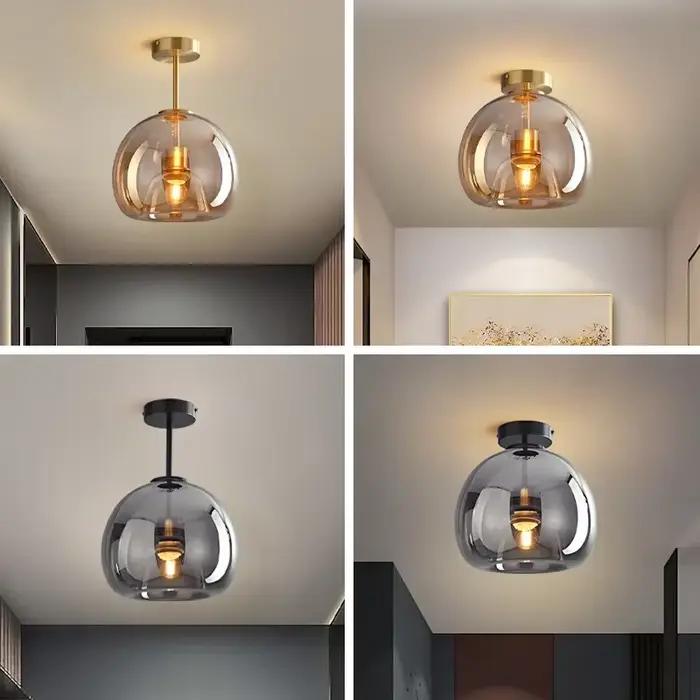 Plafonnier Led suspendu en verre au design nordique moderne