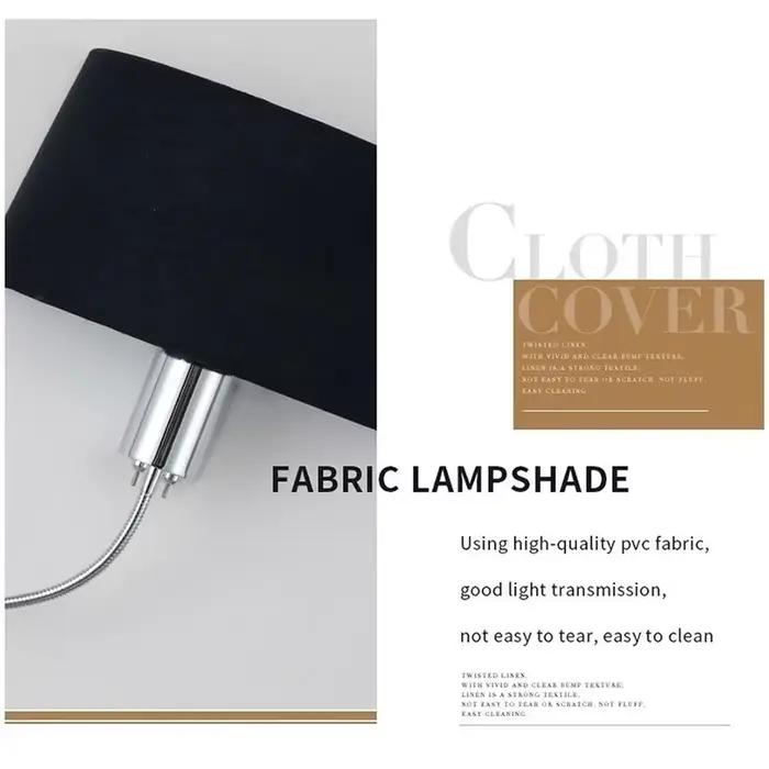Lampe murale LED nordique en tissu pour chevet