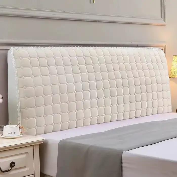 Housse de tête de lit matelassée en velours doux et épais