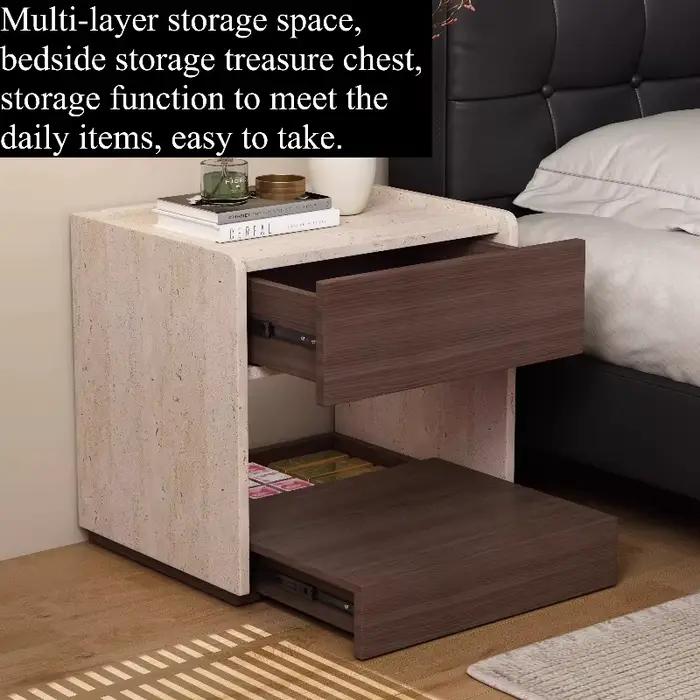 Table de chevet simple et étroite avec rangement
