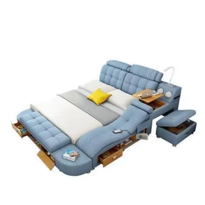 Têtes De lit françaises lits doubles salons modernes cadres De lit Queen Smart Camas De dortoir accessoires De meubles De chambre à coucher