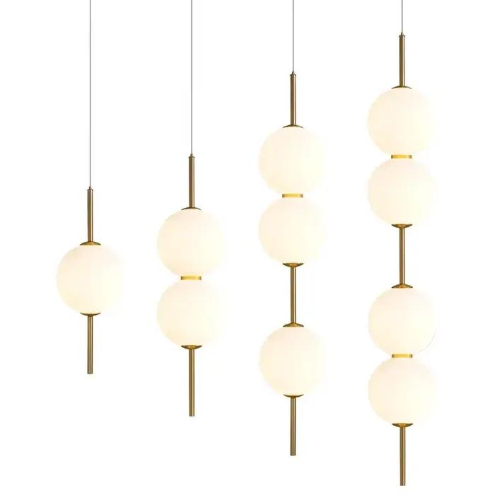 Nordique chambre chevet suspendu lustre moderne minimaliste boule de verre Led lampe suspendue créative Restaurant Bar décoration lumière
