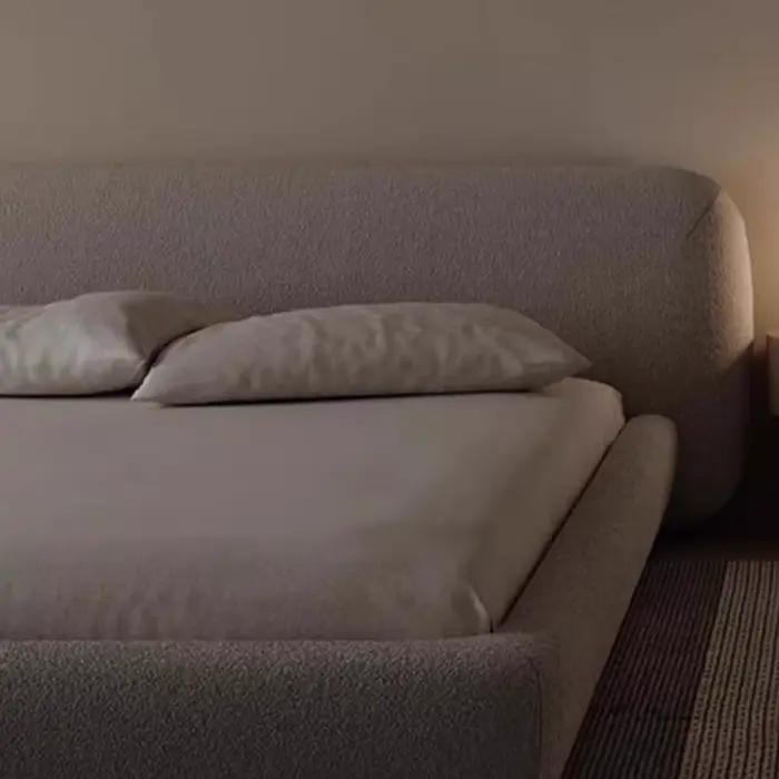 Crème Morden lit de luxe reine minimaliste multifonctionnel lit couchage français Letto matrimoniale Multifunzione meubles de maison