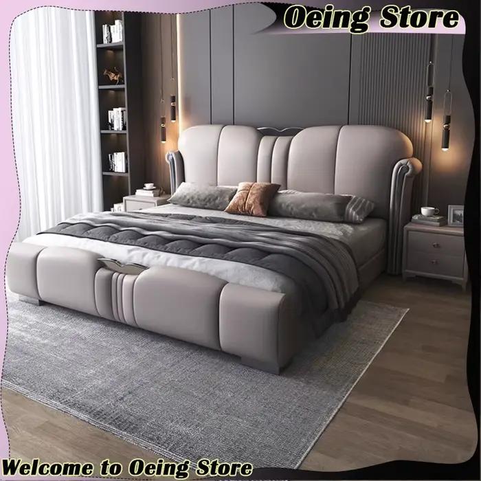 Lits rembourrés modernes rangement minimaliste cadres de lit de luxe multifonctionnels tables de nuit Letto Matrimoniale meubles de maison
