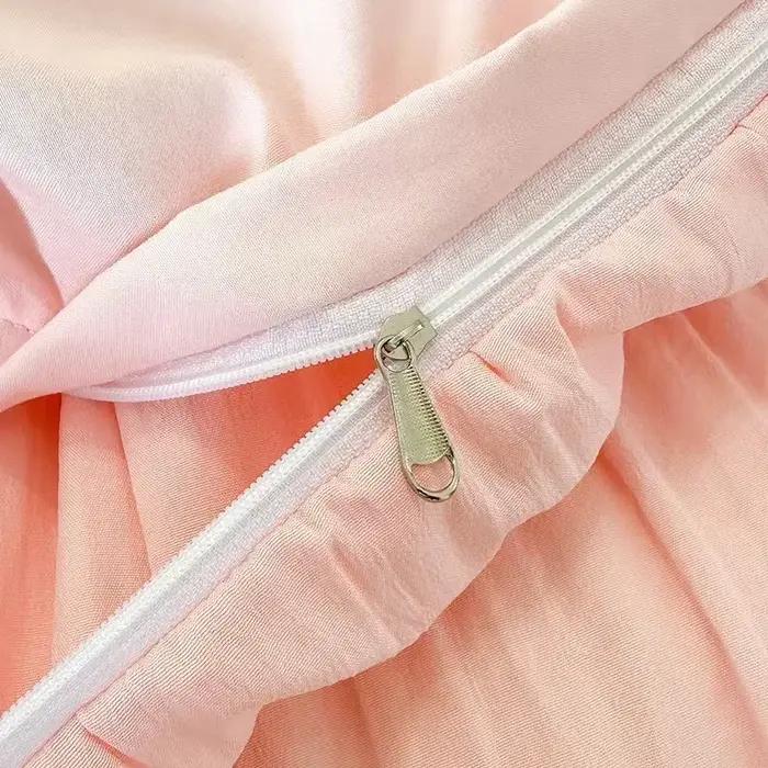 Ensemble de literie en gaze à bulles de dentelle brodée française