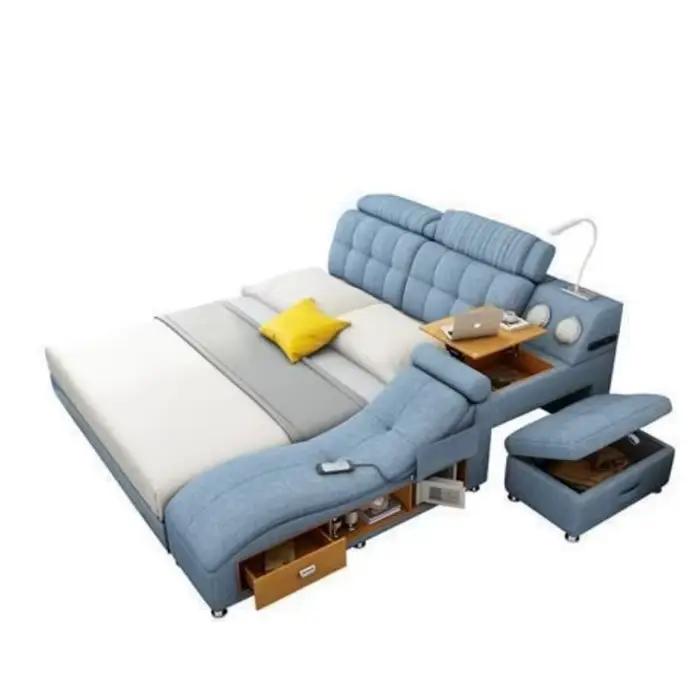 Têtes De lit françaises lits doubles salons modernes cadres De lit Queen Smart Camas De dortoir accessoires De meubles De chambre à coucher