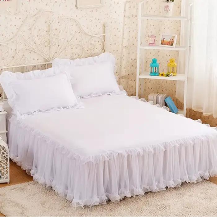 Jupe de lit en dentelle rose style princesse