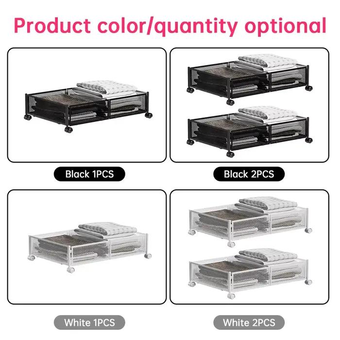 Conteneur de rangement pliable sous le lit avec roulettes