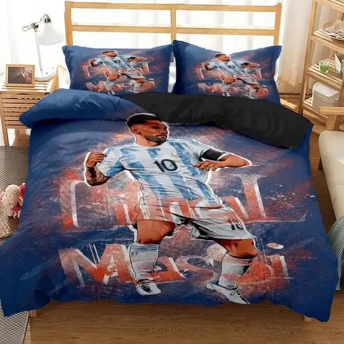 Messi Football Superstar ensemble de literie 3D imprimé fc barcelone housse de couette