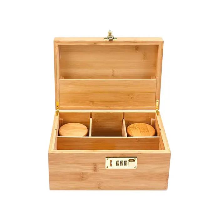Boîte de rangement en bambou et bois