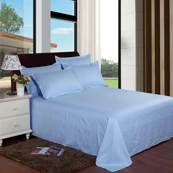 Drap de Lit Blanc pour Hôtel, 100% Coton, Couleur Unie, pio