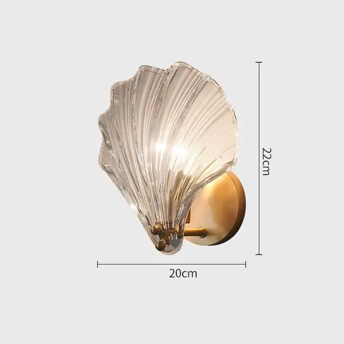 Applique Murale en Laiton en Forme de Coquillage au Design Nordique Moderne, Luminaire en Verre Transparent, Idéal pour un Restaurant, des Escaliers ou des Allées