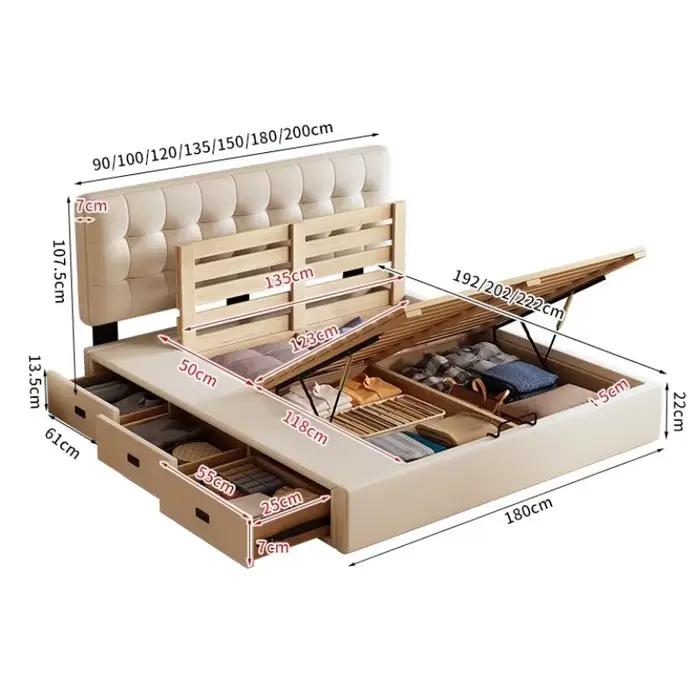 Tête de lit cadre lit fantaisie nordique dormir tables de nuit lit minimaliste Queen Size Muebles Para dortoir chambre meubles