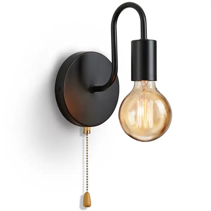 Applique industrielle nordique fer noir E27 éclairage intérieur chevet salle de bain chambre lampe