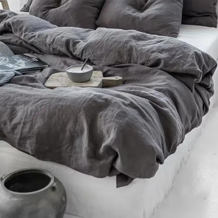 Housse de couette 100% lin lavé à la pierre
