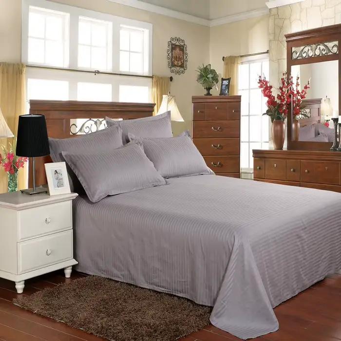 Drap de Lit Blanc pour Hôtel, 100% Coton, Couleur Unie, pio