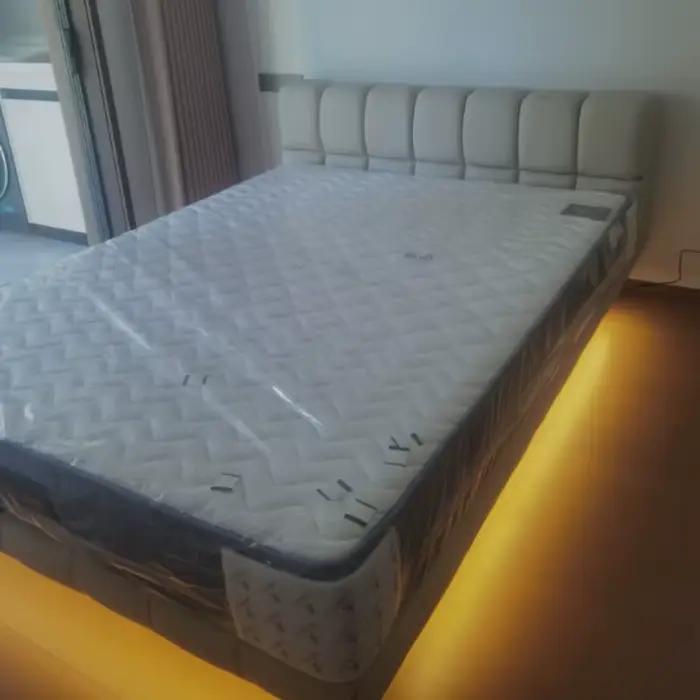 Lit 150x200cm 180x200cm 200x220cm en cuir chocolat