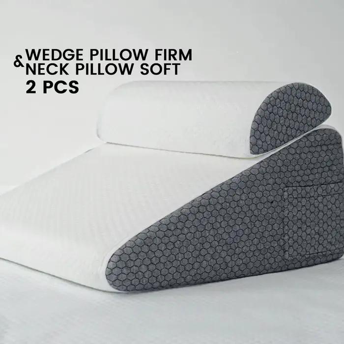 Paquet de 2 oreillers compensées de lit en mousse à mémoire de forme/oreiller de cou pour dos