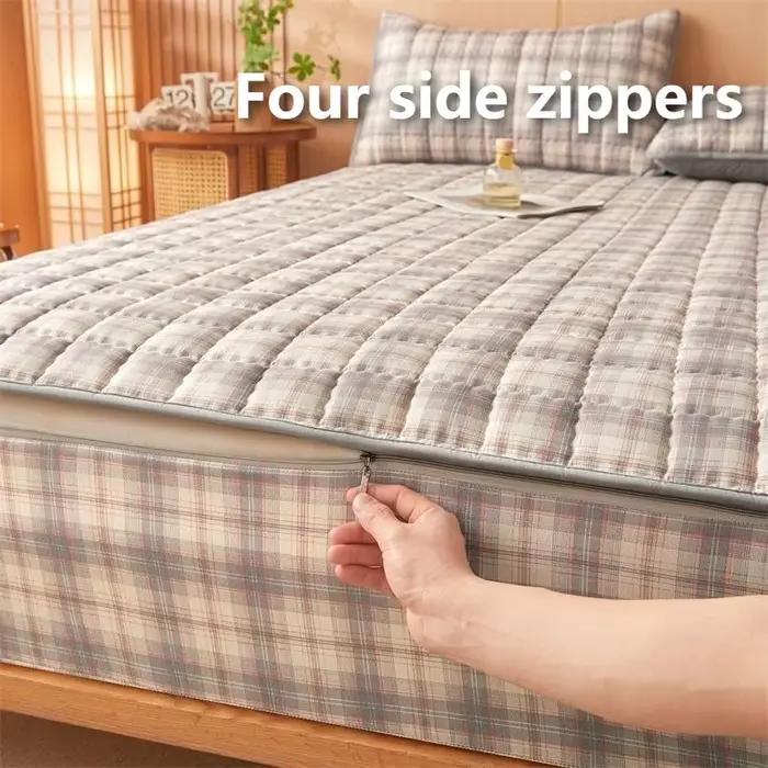 Housse de matelas entièrement fermée à Six côtés avec fermeture éclair