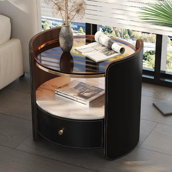 Table de chevet ronde italienne moderne : design minimaliste