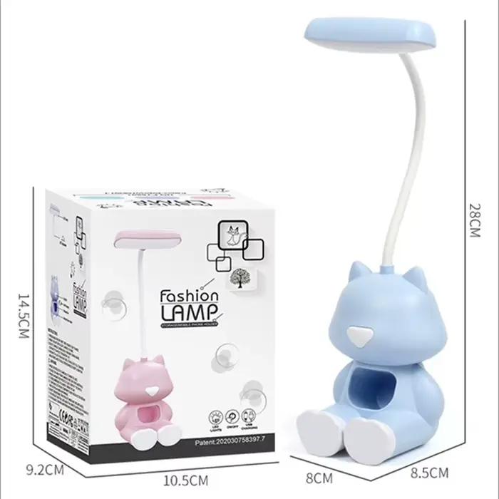 Lampe de bureau Led Flexible en forme de chat mignon et créatif, avec support pour téléphone, lampe de chevet réglable de couleur, pour chambre d'étudiant d'enfants