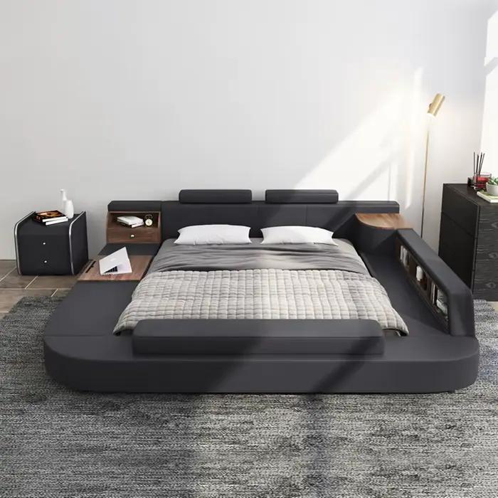 Table de chevet cadre lit nordique reine lecture moderne luxe roi lit espace de rangement Muebles Para El Hogar maison accessoires