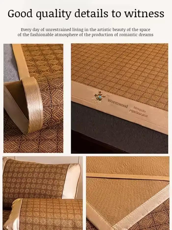 Tapis de lit en rotin glacé