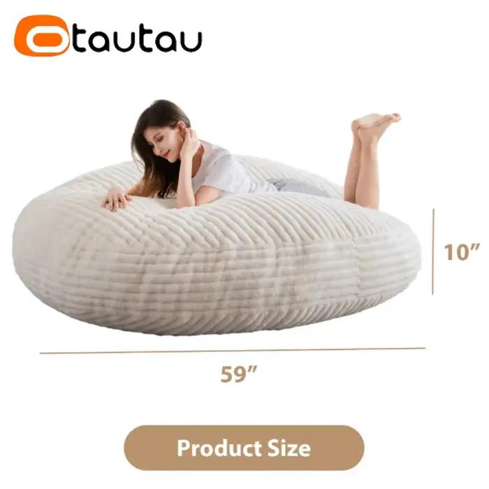 OTAUTAU 4/5 pieds géant fausse fourrure de lapin pouf