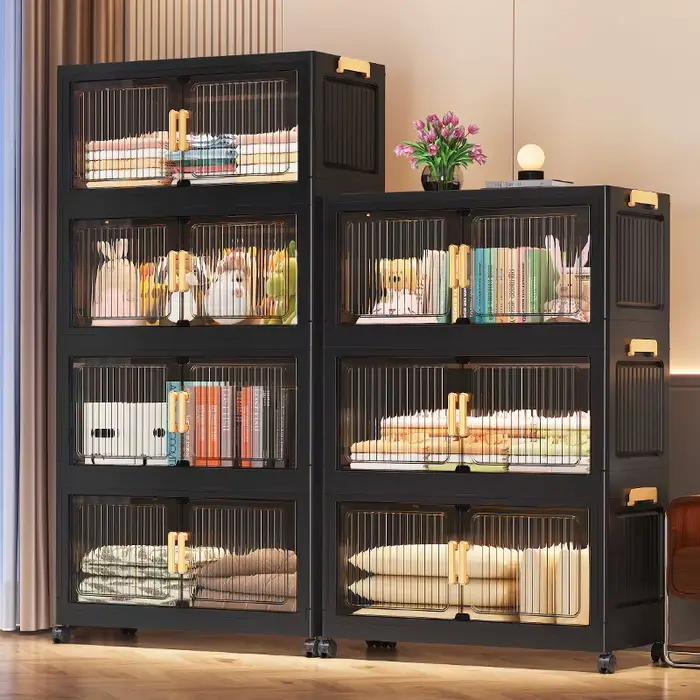 Armoire de rangement pliable en plastique avec double porte