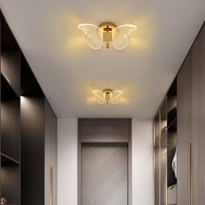 Papillon mur LED lampe intérieur moderne métal acrylique 110 V-220 V filaire applique tricolore réglage chevet applique murale appliques