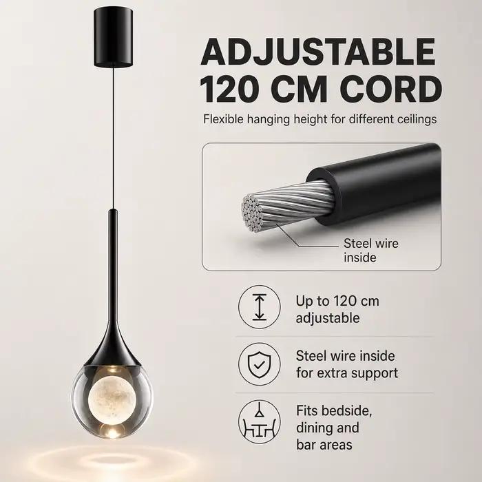 Lustre de chevet LED moderne 110-220V en aluminium