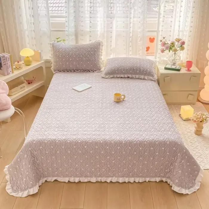 Housse de lit matelassée en velours pour l'hiver