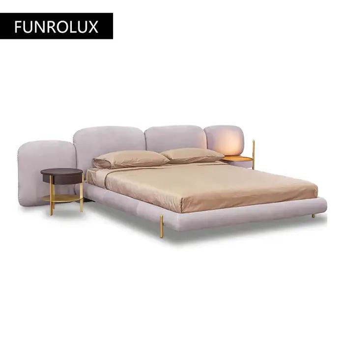 Lit en velours moderne et simple