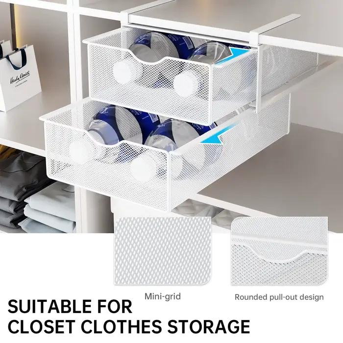 Organisateur de penderie double couche à tiroir coulissant pour sous-vêtements et vêtements