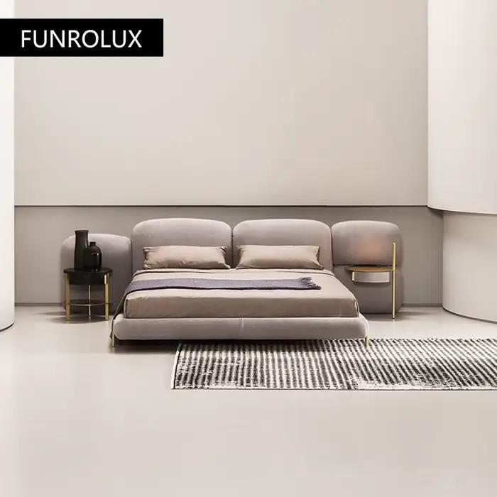 Lit en velours moderne et simple
