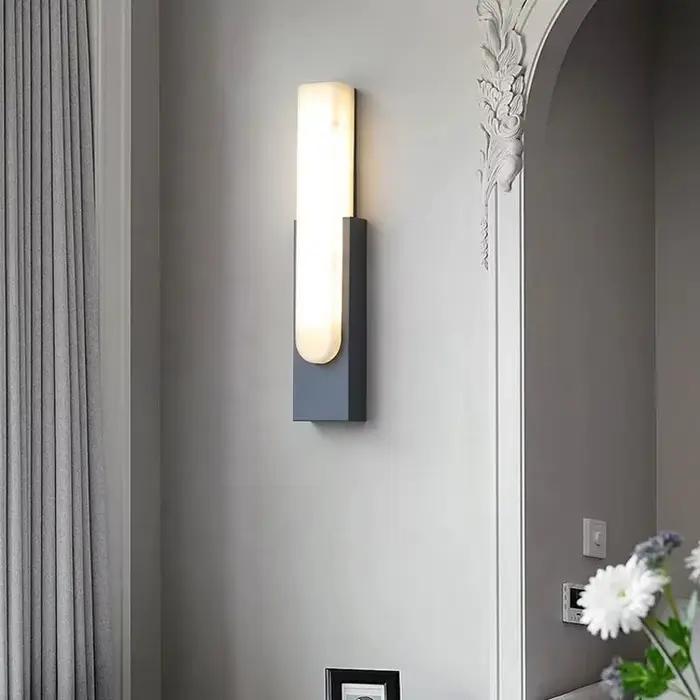 Nordique moderne chambre chevet mural luminaire appliques lampes Led marbre Simple créatif gris métal décor à la maison applique murale