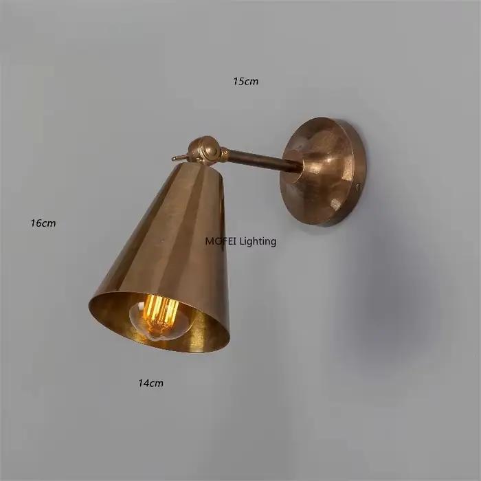 Applique Murale LED Rétro Nordique en Cuivre pour Chambre à Coucher