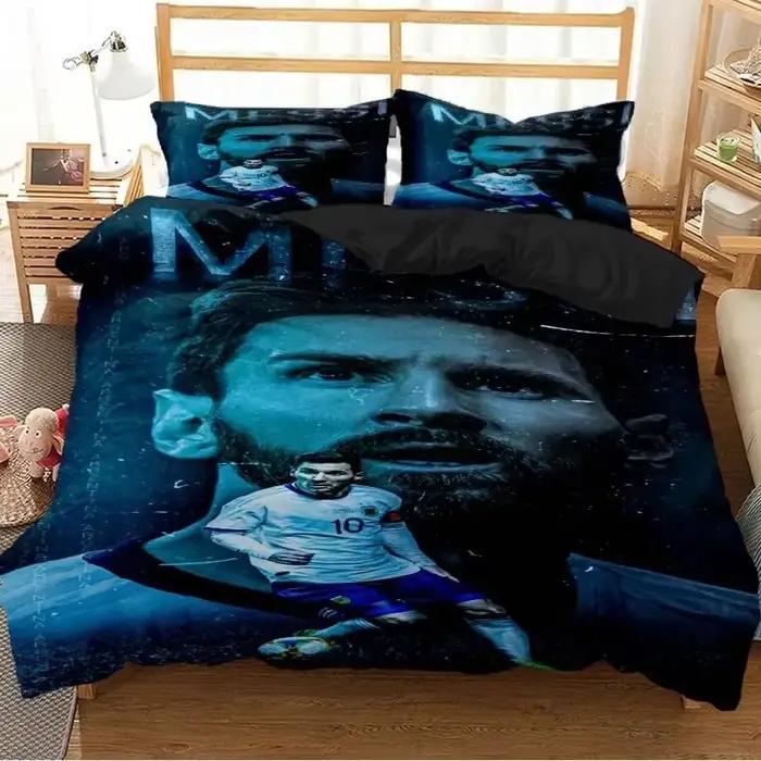 Messi Football Superstar ensemble de literie 3D imprimé fc barcelone housse de couette