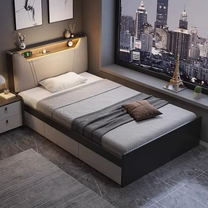 Lits minimalistes esthétiques chambre De luxe cadre nordique lit Unique fantaisie Camas De Matrimonio dortoir meubles accessoires