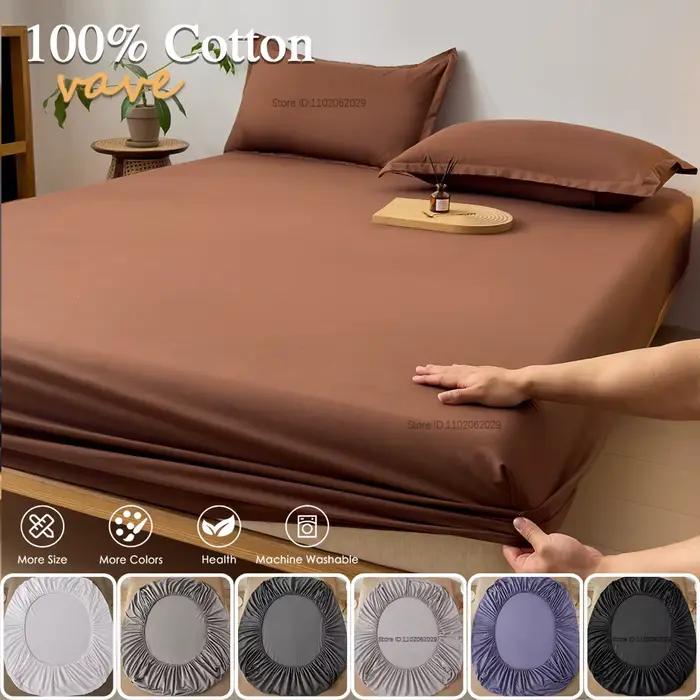 Drap-housse en coton 90x200 160x200cm avec bandes élastiques