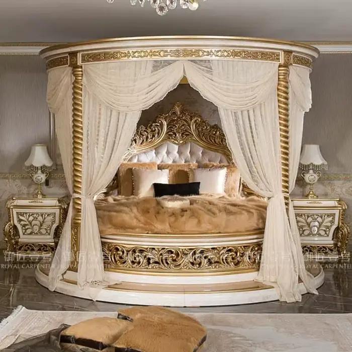 Lit double de luxe de style européen moderne pour adultes