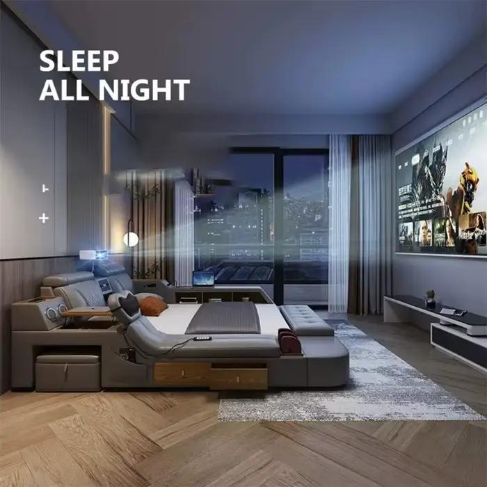 Lit intelligent Tech Smart - Le lit multifonctionnel ultime avec cuir véritable