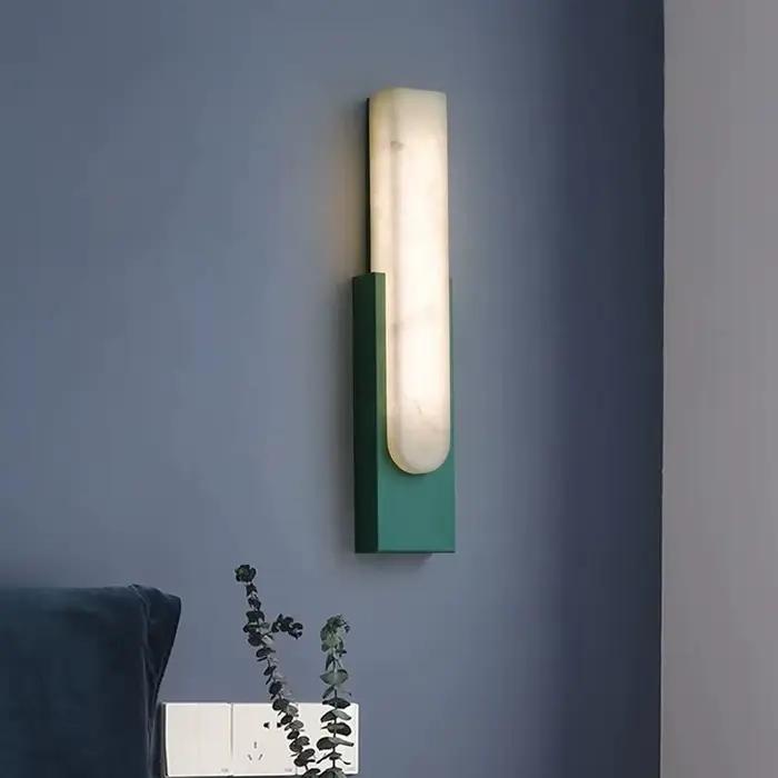 Nordique moderne chambre chevet mural luminaire appliques lampes Led marbre Simple créatif gris métal décor à la maison applique murale