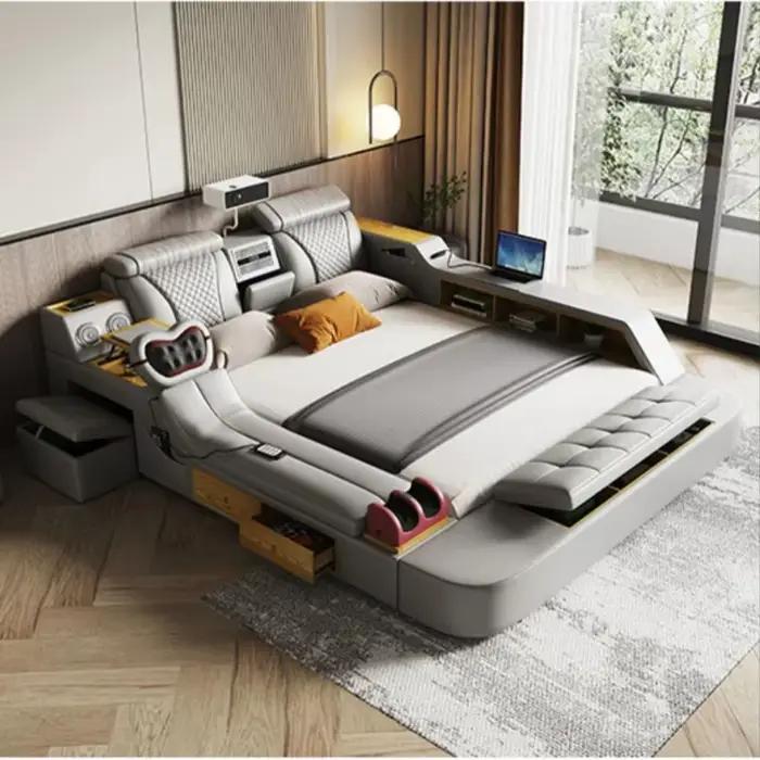 Lit intelligent Tech Smart - Le lit multifonctionnel ultime avec cuir véritable